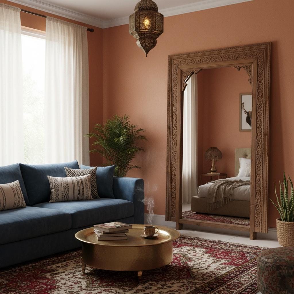 Large hand carved door frame: Moroccan wall art