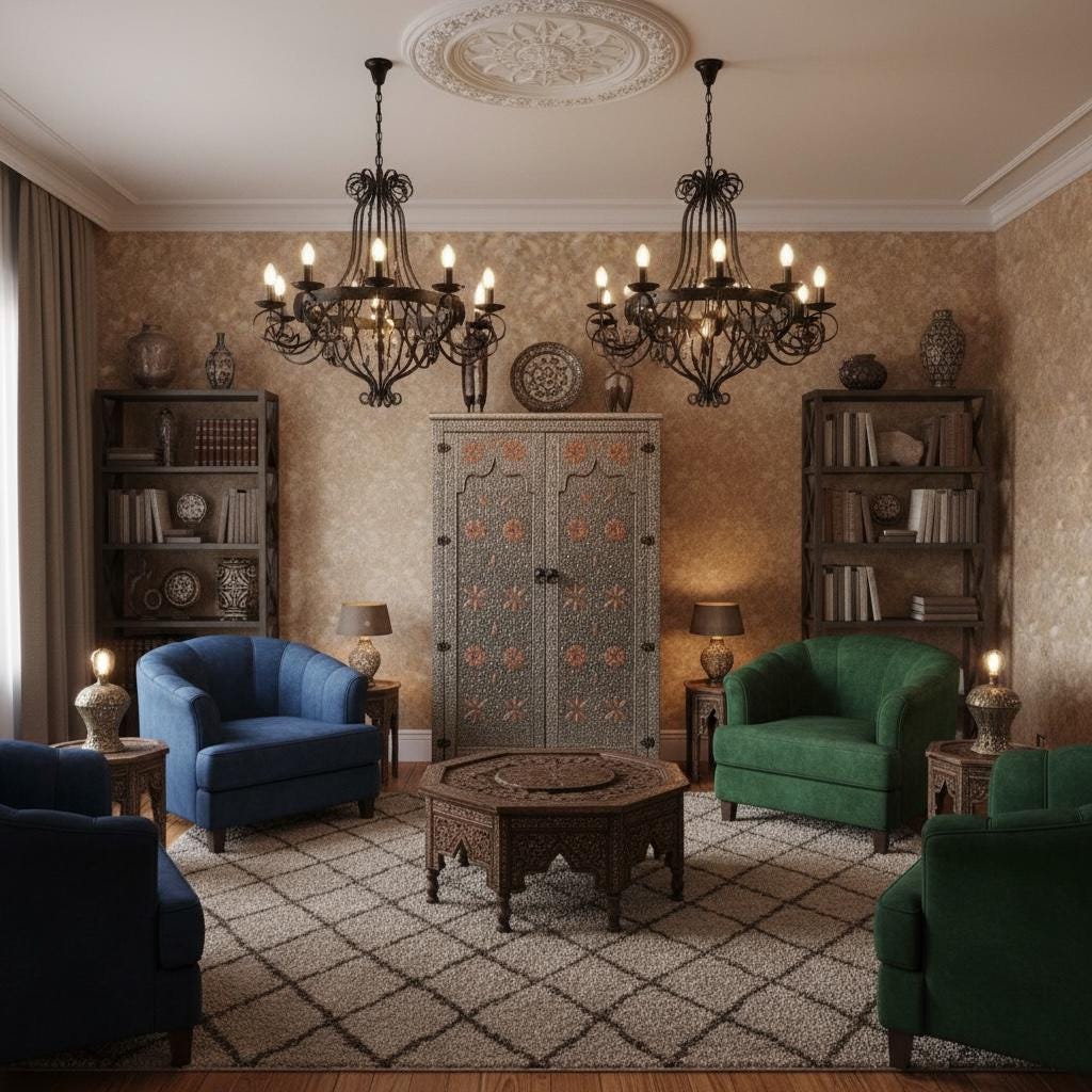 Eclectic silver metal armoire: Moroccan Furniture decor