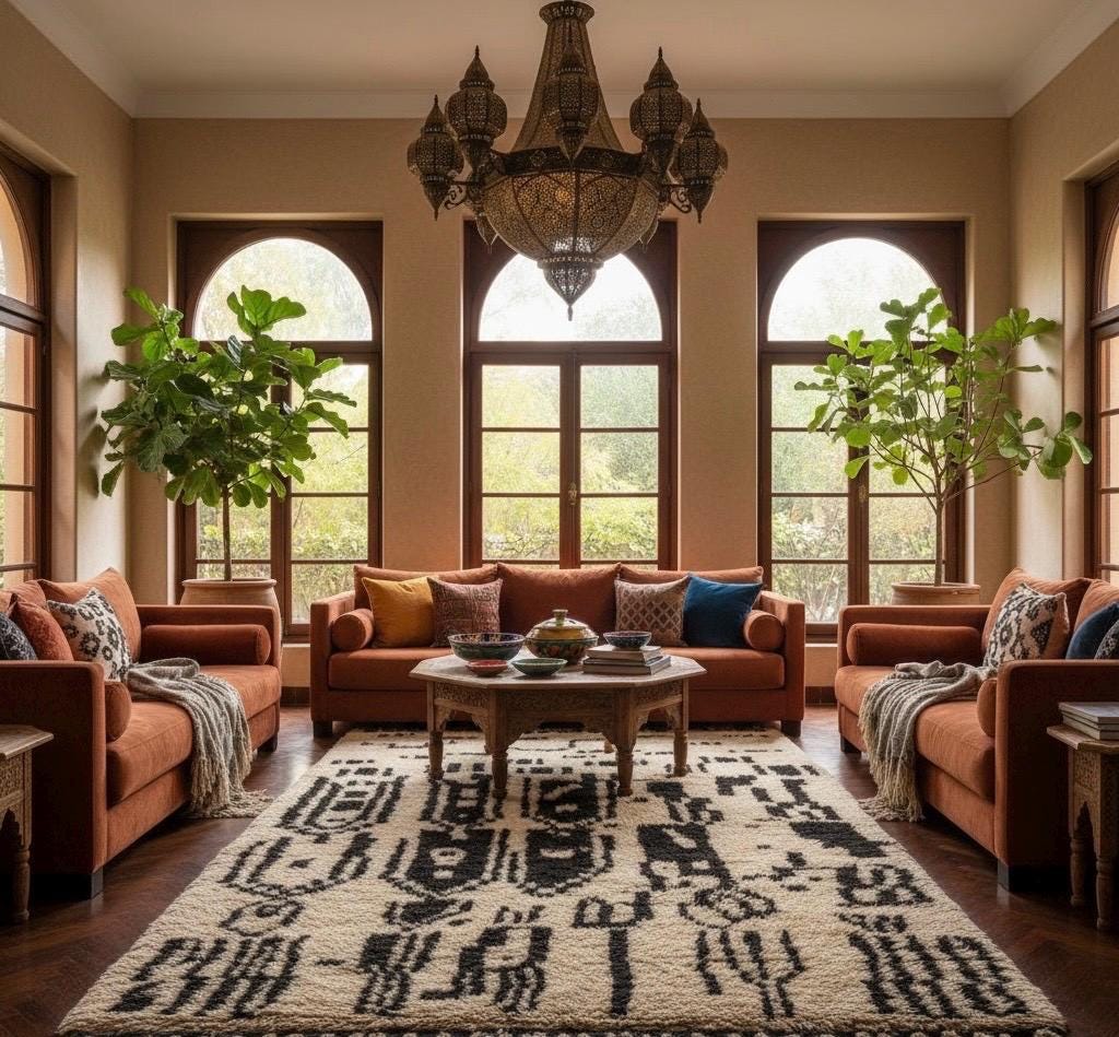 11ft by 5ft vintage Beni Ourain Moroccan rug handwoven carpet with traditional geometric patterns by Justmorocco