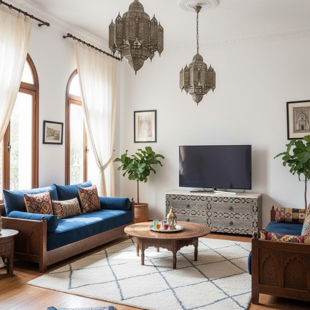 Handmade Moroccan Silver Metal Cabinet: Bedroom Living Room Buffet