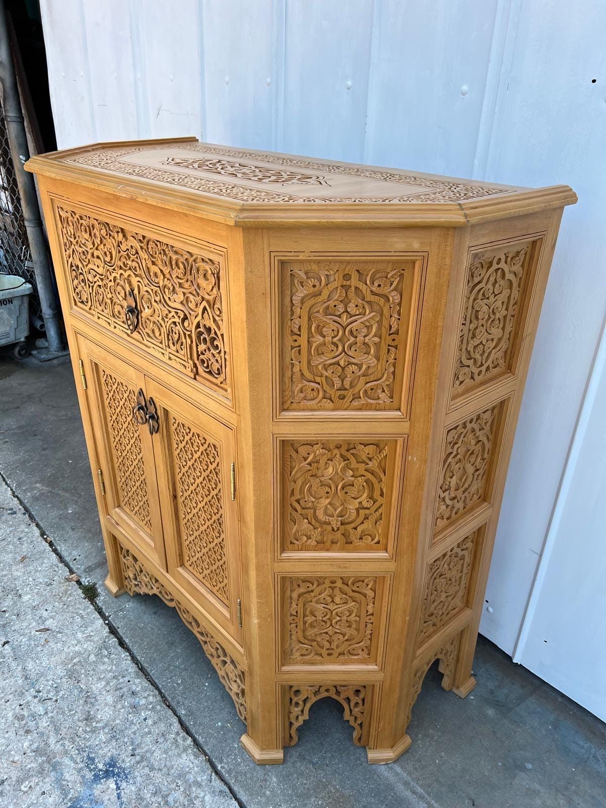 Exquisite Moorish Cabinet, Carved Moroccan Dresser