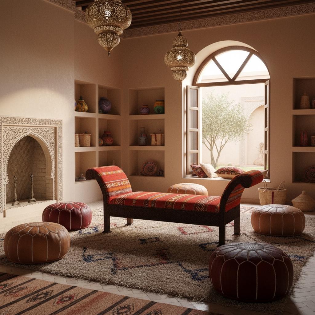 Handmade Carved Wooden Moroccan Kilim Bench, Arabic Decor (76x28 inches)
