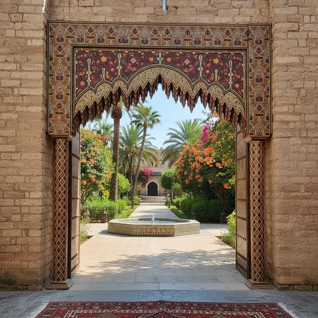 Exquisite Large Moroccan Painted Arch - Statement Piece for Your Space