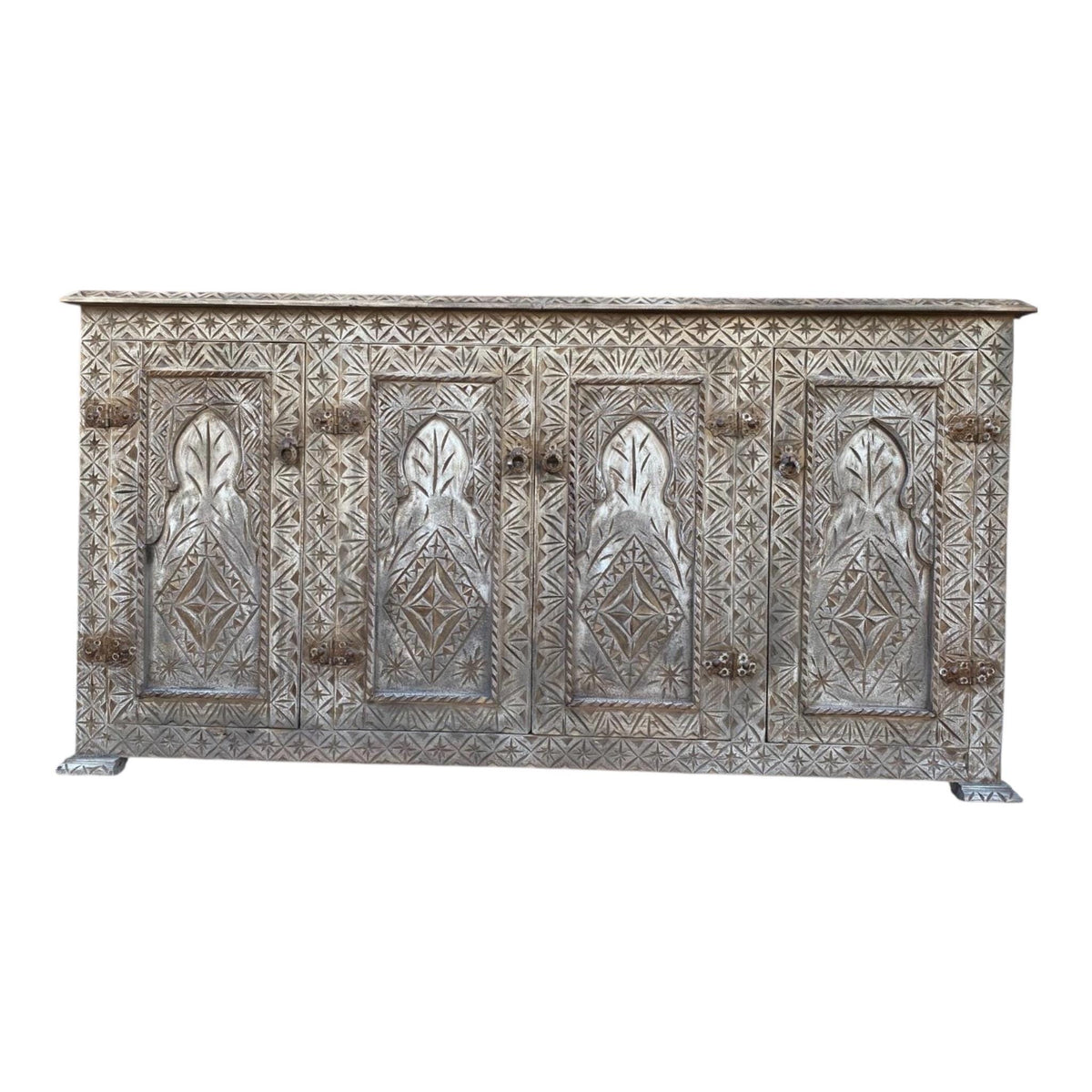 Handmade Berber Carved Wooden cabinet, Moroccan Buffet Dresser