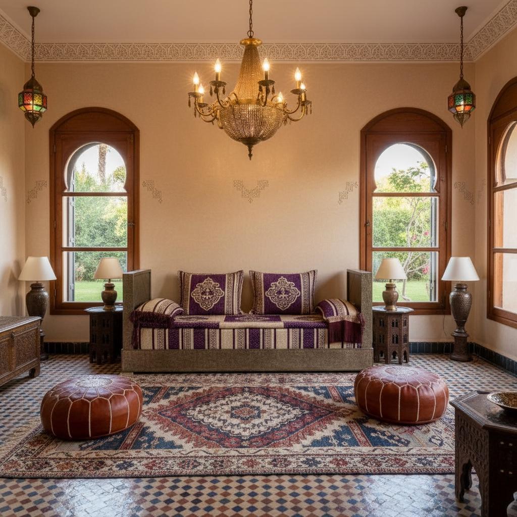 Moroccan Daybed Sofa: Handmade Silver Metal Bench with cushions