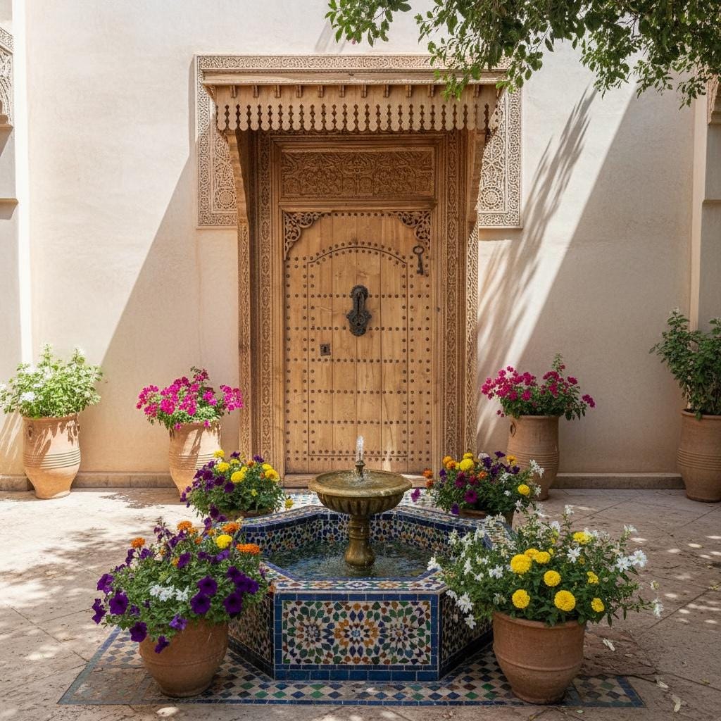 Handmade Moorish Carved Cedar Door, Palace Double Door 115x70