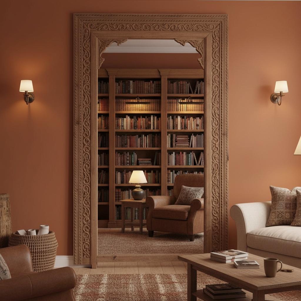 Large hand carved door frame: Moroccan wall art