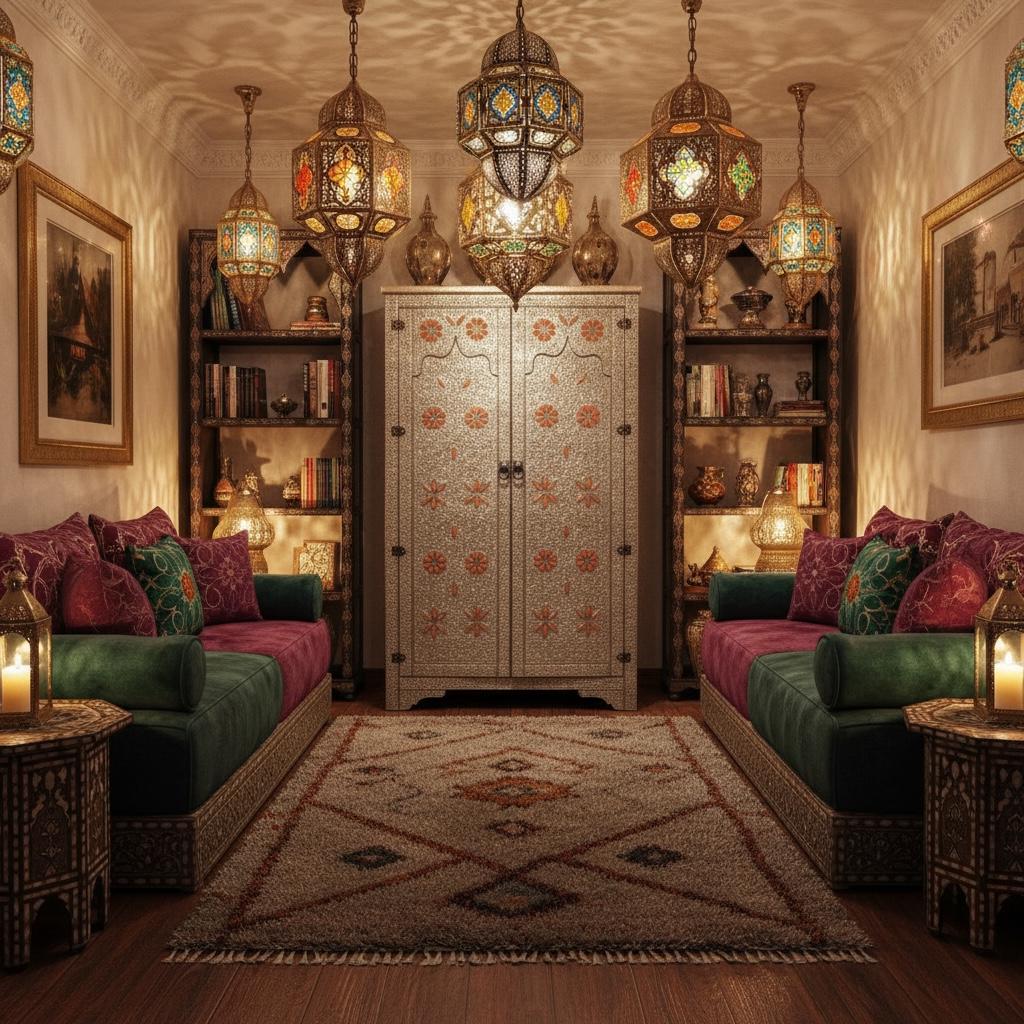 Eclectic silver metal armoire: Moroccan Furniture decor