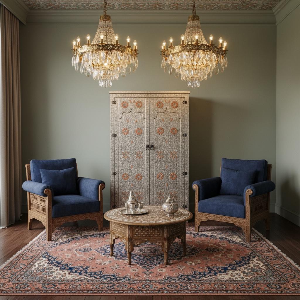 Eclectic silver metal armoire: Moroccan Furniture decor
