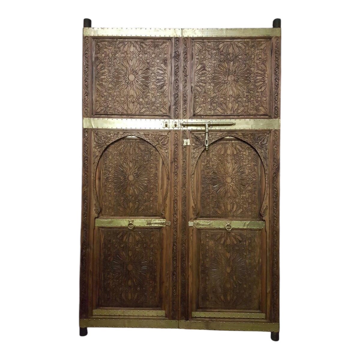 Hand Carved Moroccan Double Door: Cedar, Moorish Artwork