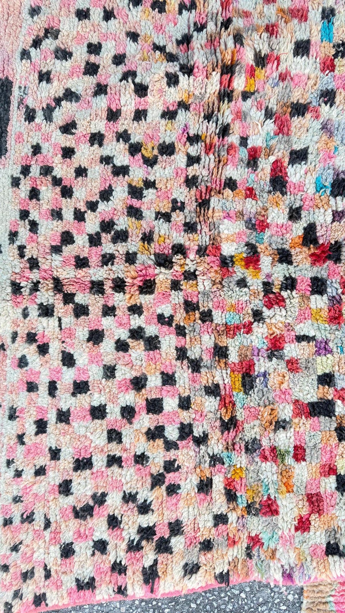 Moroccan Berber Wool Carpet | Abstract Wall Hanging Art (80" x 61")