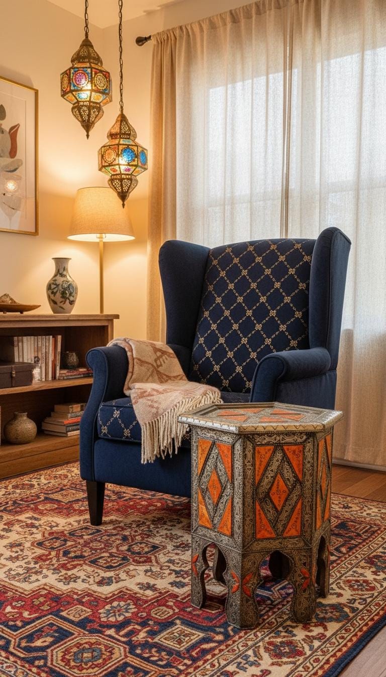 Antique unique Bone Inlay side Table: Handmade coffee table