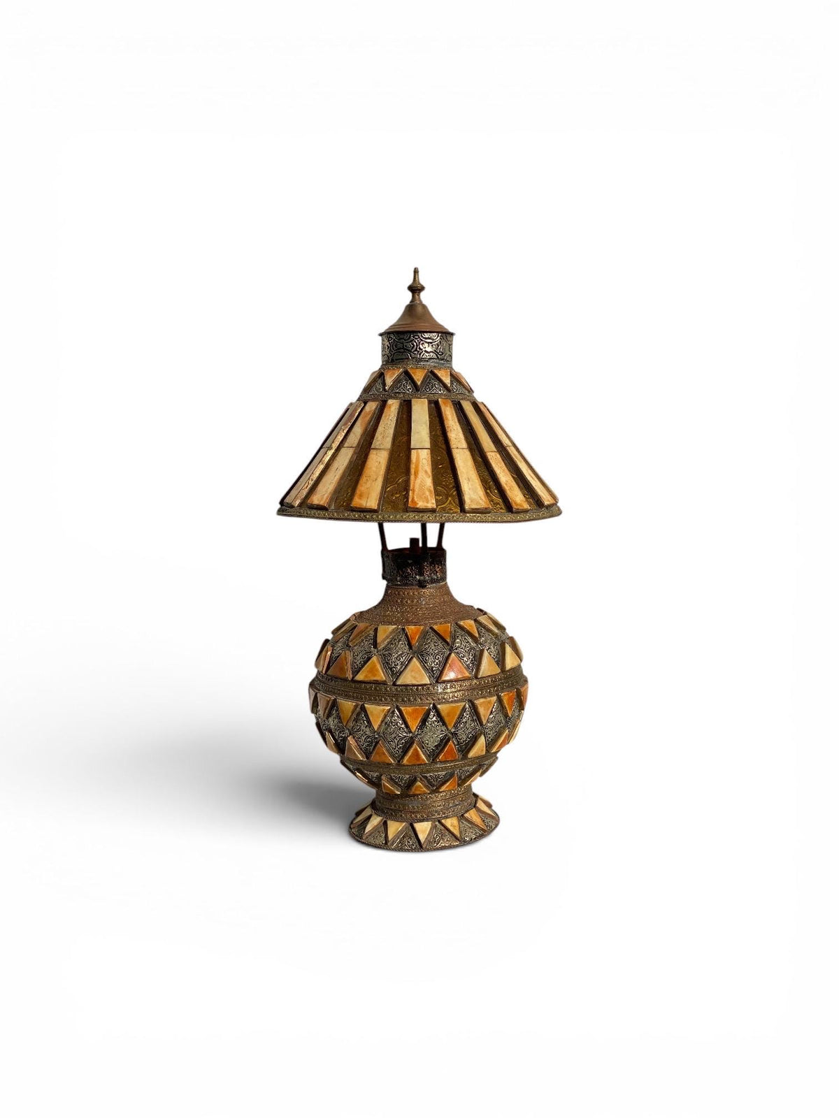 Antique marrakesh small inlay bone floor lamp: Moroccan home decor lighting