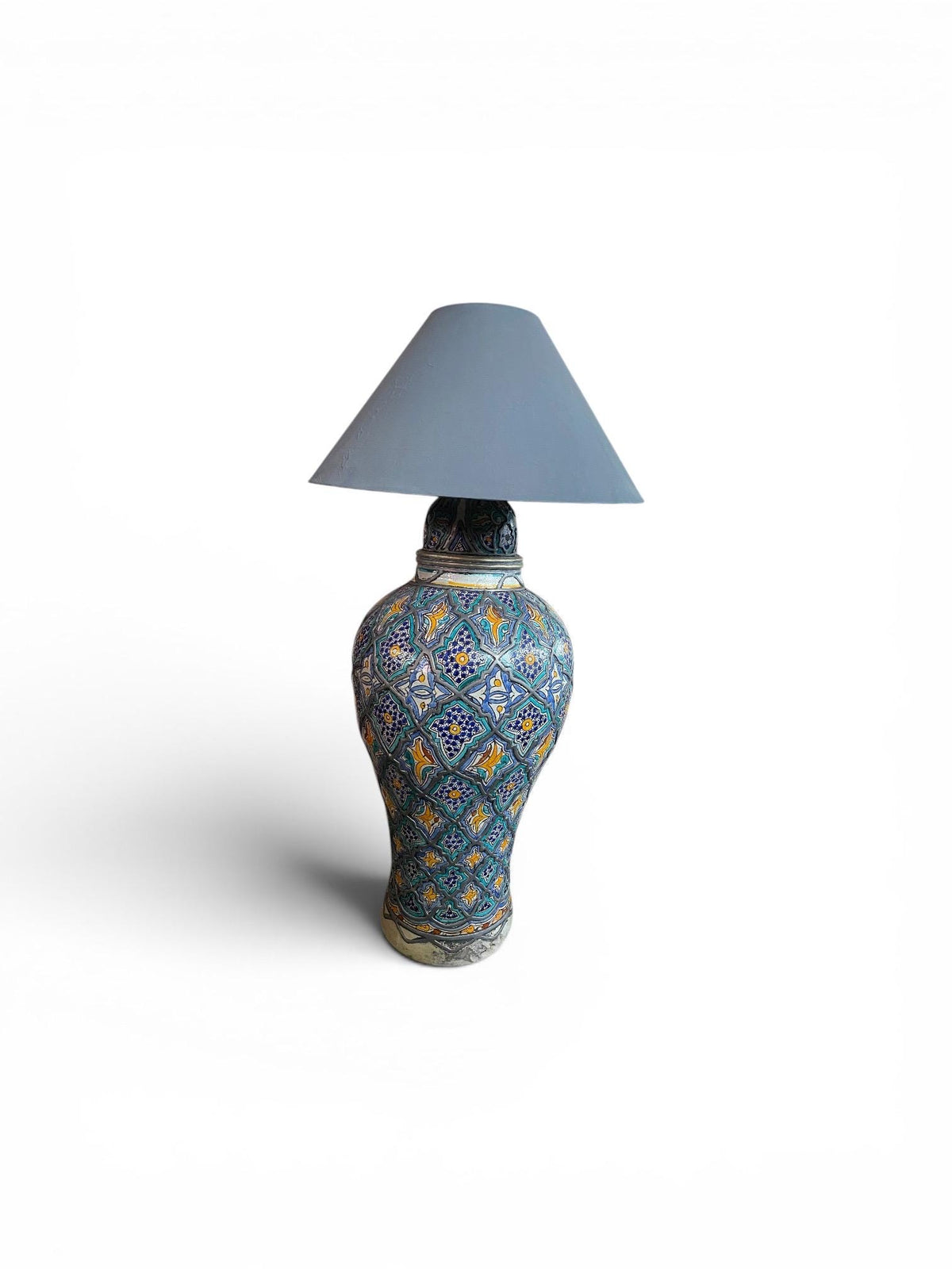 Antique marrakesh pottery vase floor lamp: Moroccan home decor lighting