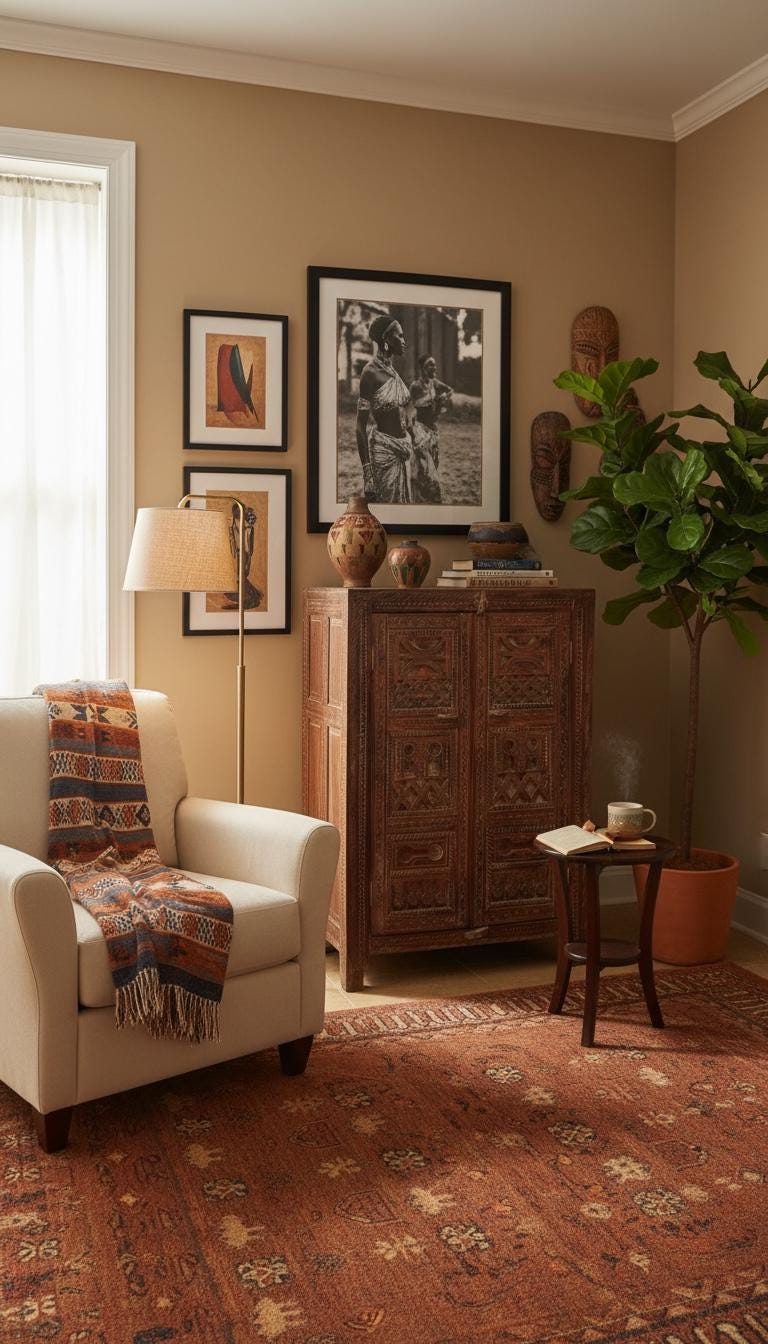Hand-Carved Solid Wood Moroccan cabinet: Vintage armoire Tribal Bedroom Furniture