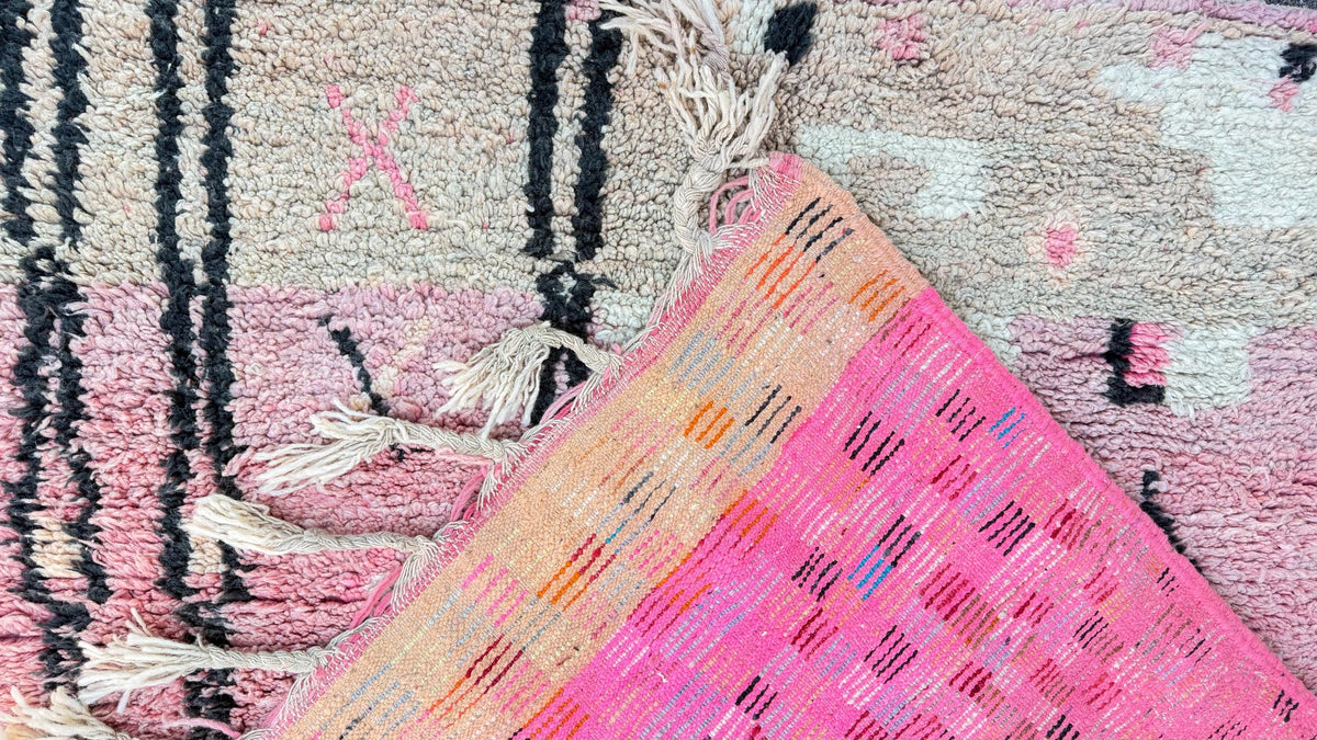 Moroccan Berber Wool Carpet | Abstract Wall Hanging Art (80" x 61")