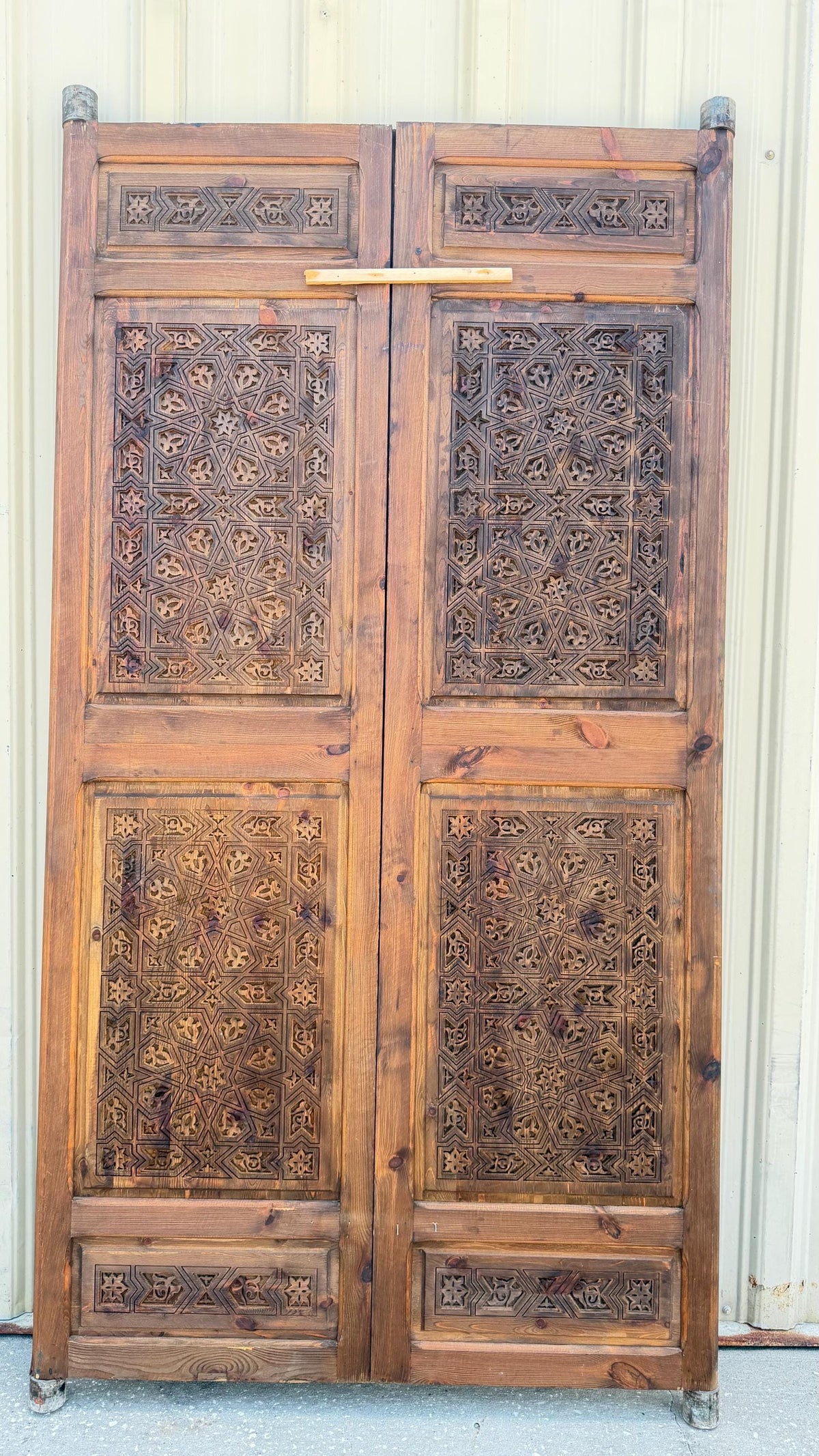 Hand-Carved Moorish Double Door: Moroccan Wood door Panels courtyard Entryway