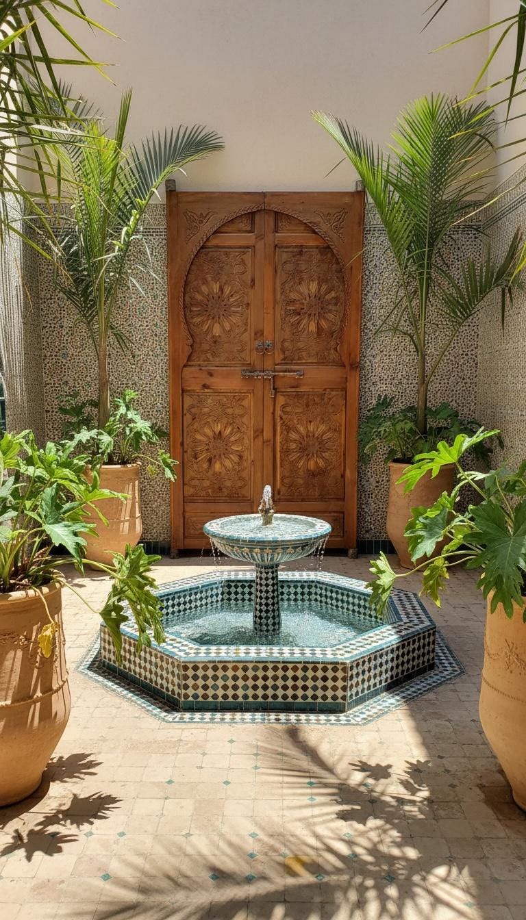 Hand-Carved Moorish Double Door: Moroccan Wood door Panels courtyard Entryway