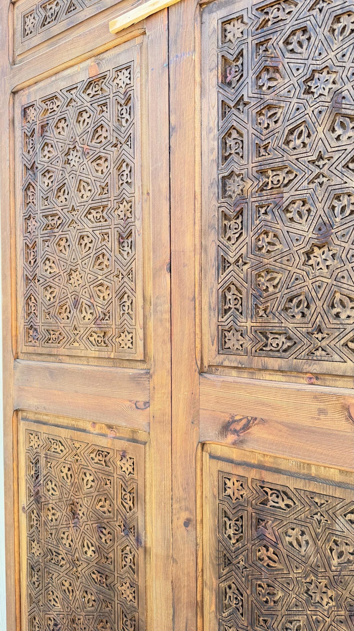 Hand-Carved Moorish Double Door: Moroccan Wood door Panels courtyard Entryway