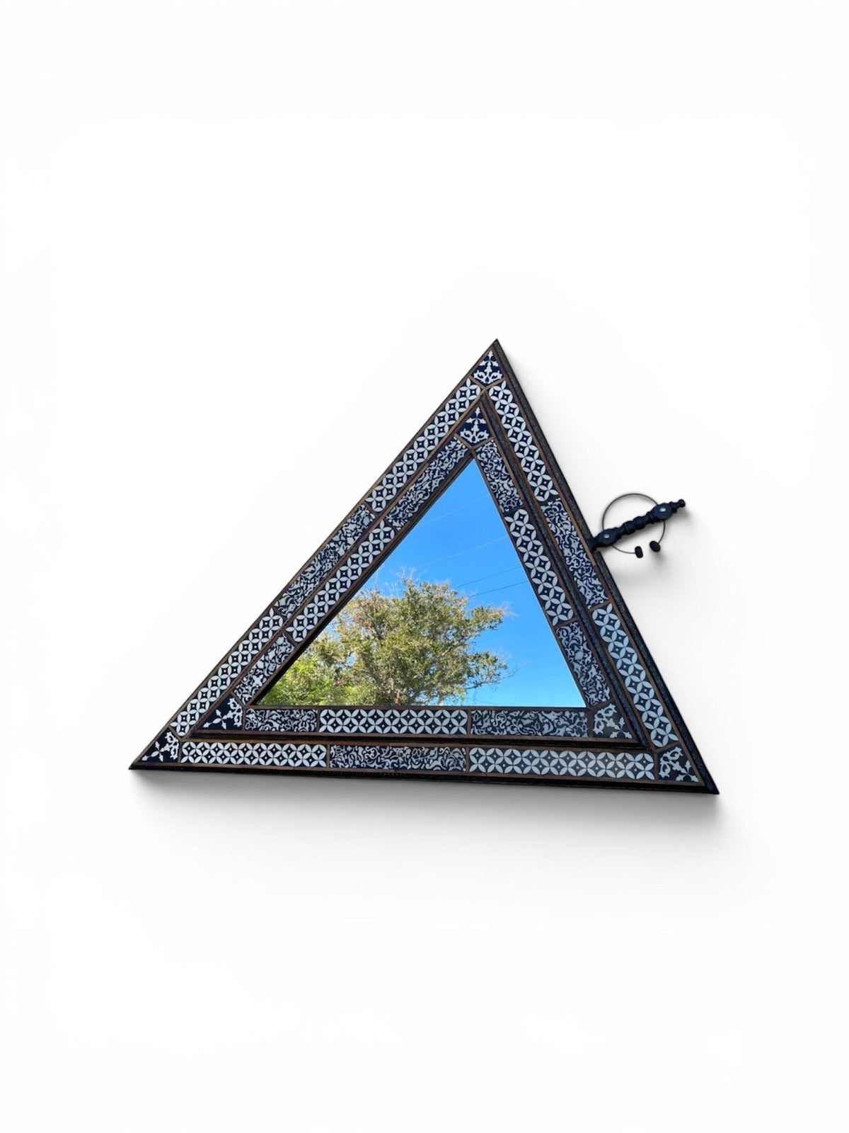 Large triangle Exquisite Moroccan Mirror: Geometric resin wall decor mirror
