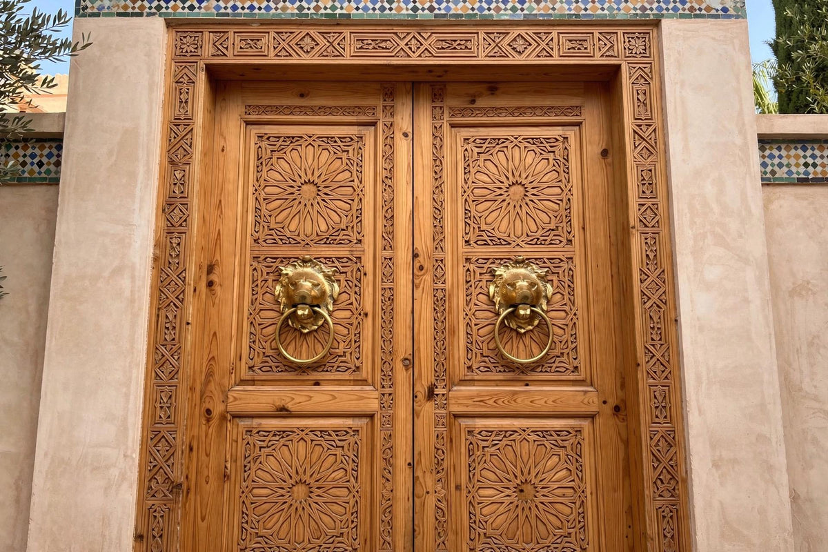 Handmade Moroccan brass lion door knocker