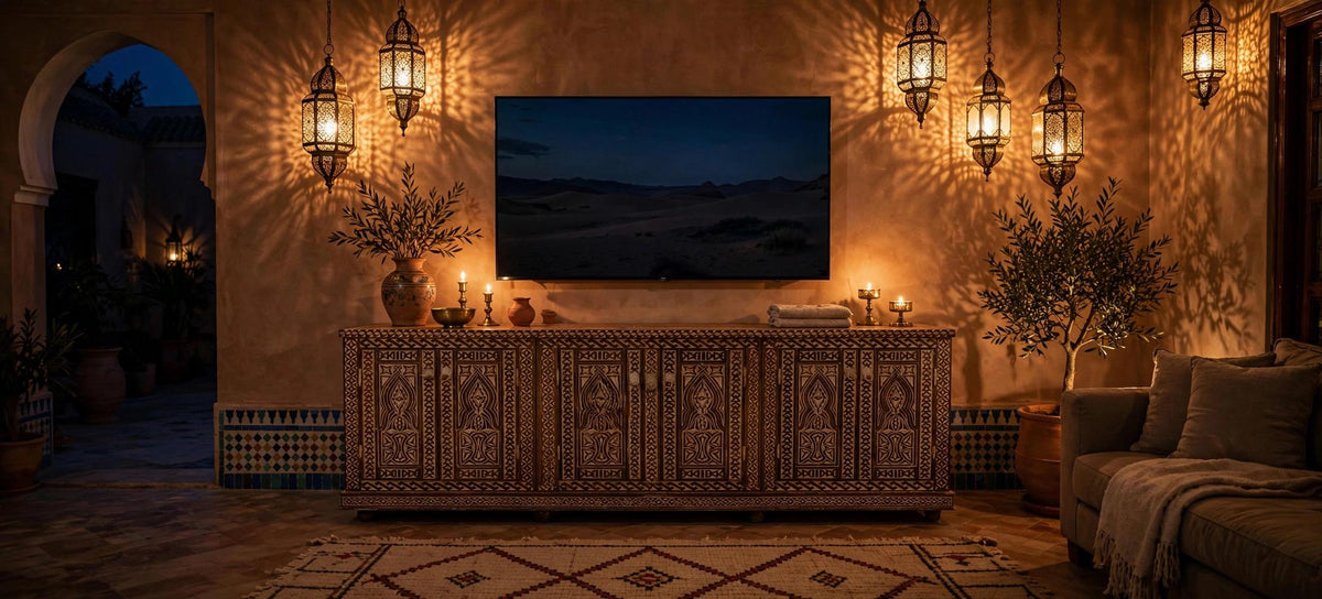Moroccan Cabinet, Ethnic African tv cabinet: Home decor