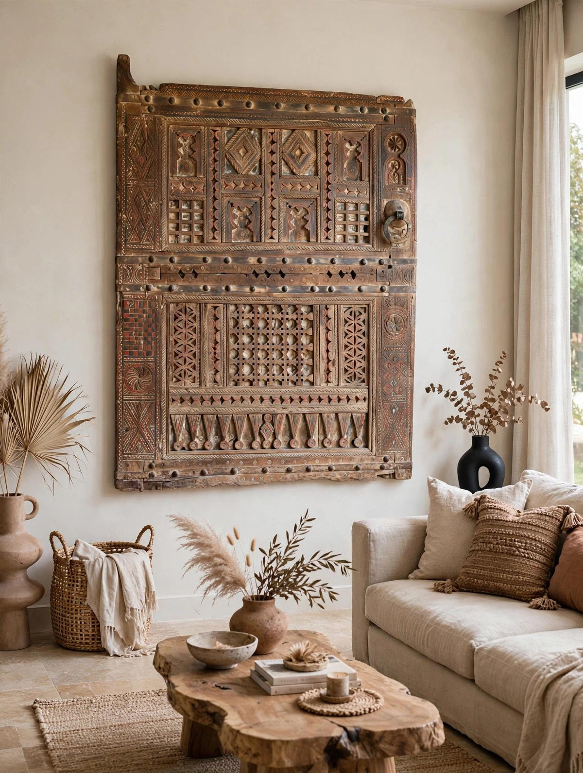 Antique statement decor piece Door Panel, Berber Wall art Decor