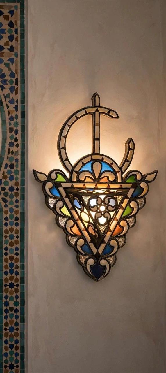 Two Antique Fibula Berber craftsmanship, geometric inlay with intricate chased metalwork. Statement piece