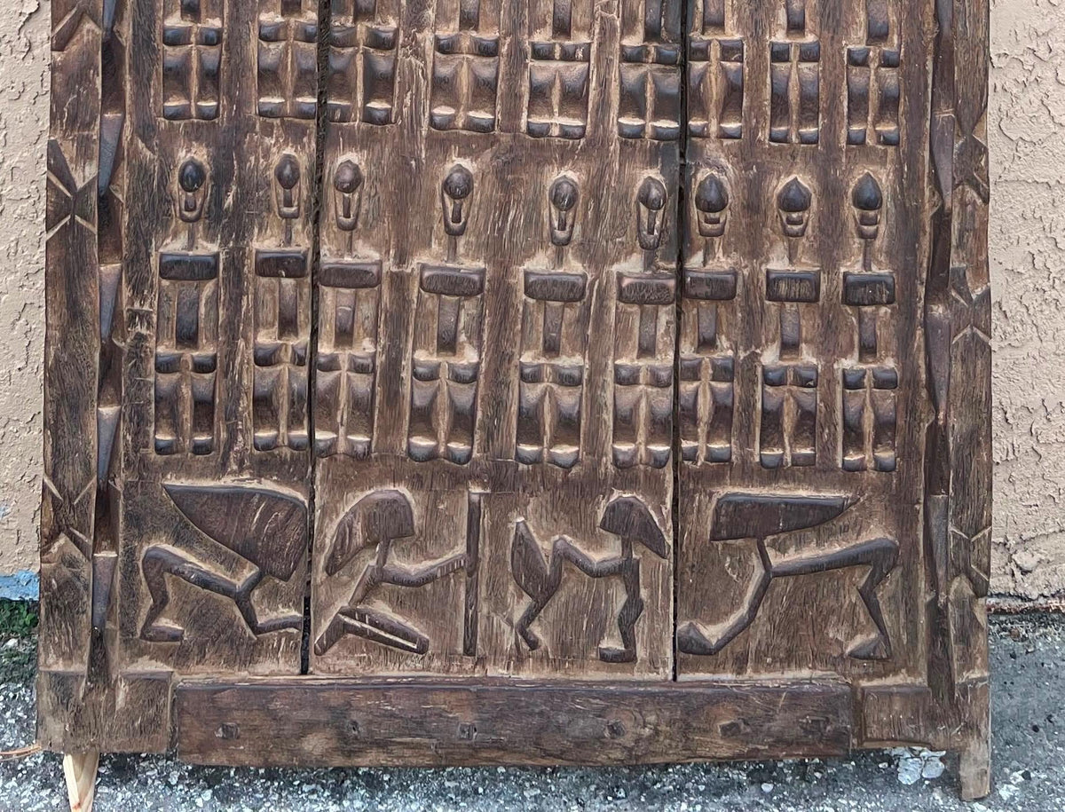 Gallery Wall decor Antique African Dogon Door Panel: Carved Wood Tribal Art (70x30)
