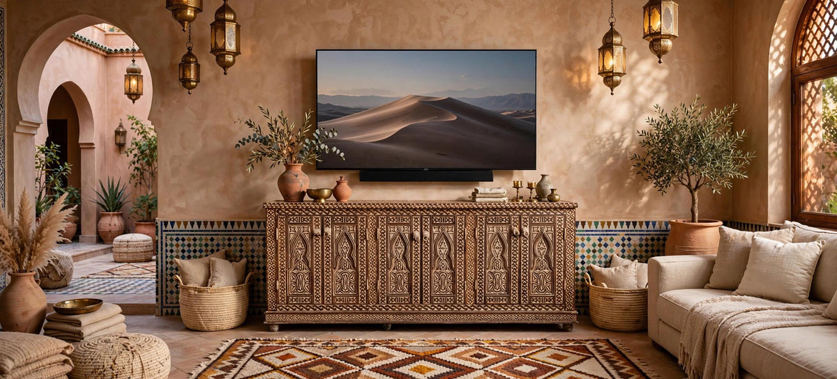 Moroccan Cabinet, Ethnic African tv cabinet: Home decor
