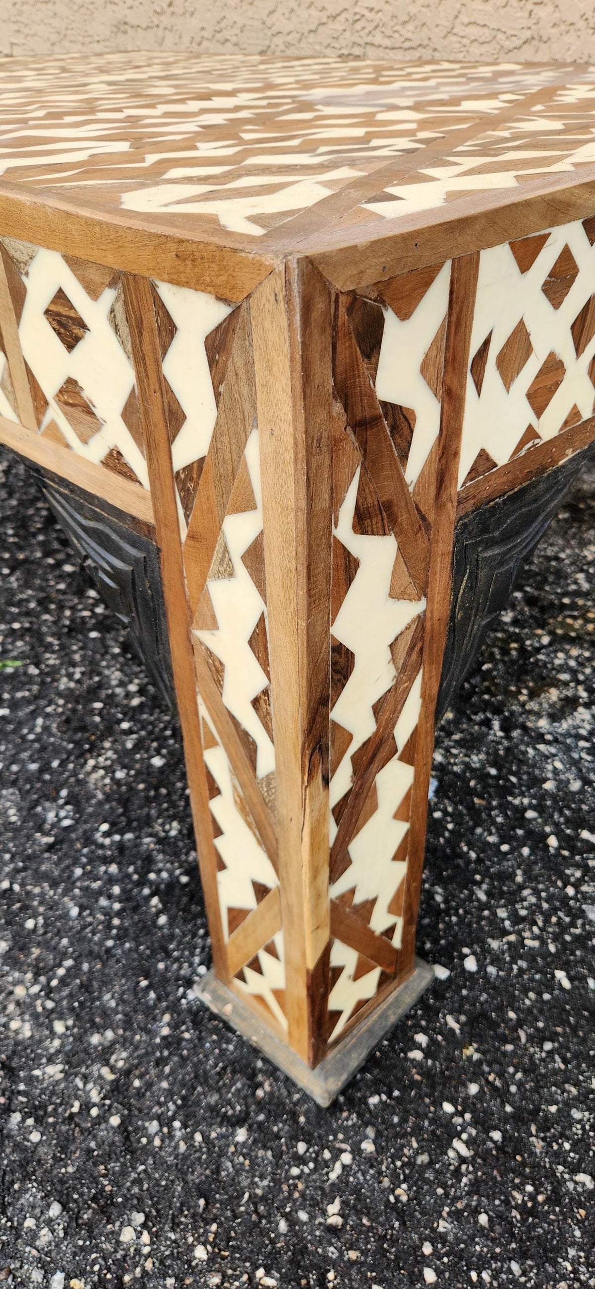 Unique handmade Moroccan resin Inlaid Table statement piece: home decor