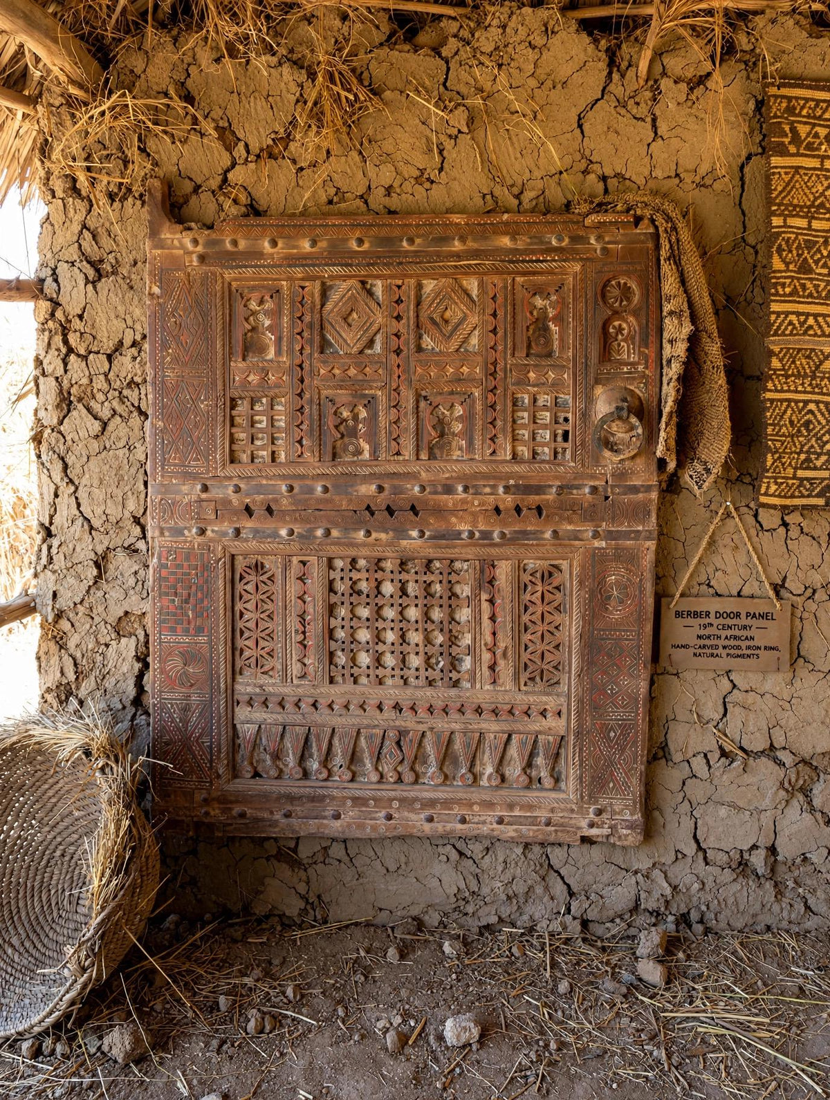 Antique statement decor piece Door Panel, Berber Wall art Decor