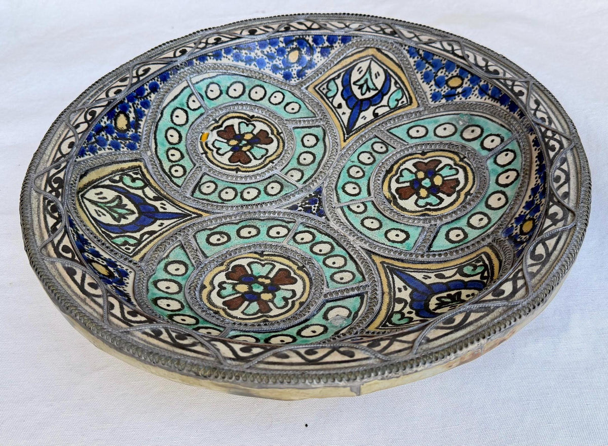 Mid-20th Century Moroccan decoration platter: Wall art plate decor
