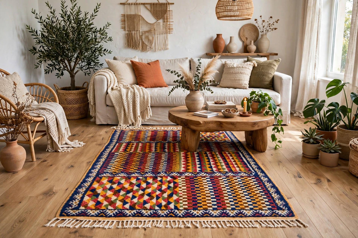 Vintage Handwoven Taznakht Berber Rug, 79x40