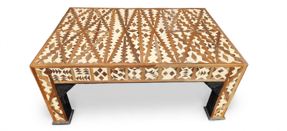 Unique handmade Moroccan resin Inlaid Table statement piece: home decor