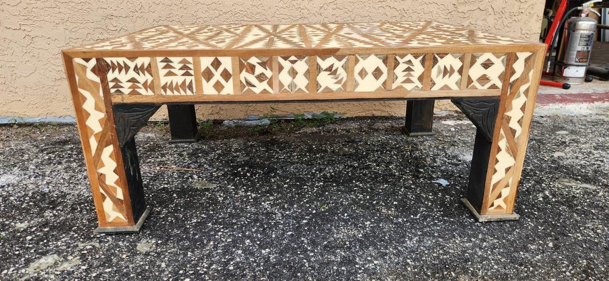 Unique handmade Moroccan resin Inlaid Table statement piece: home decor