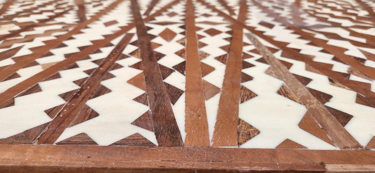 Unique handmade Moroccan resin Inlaid Table statement piece: home decor
