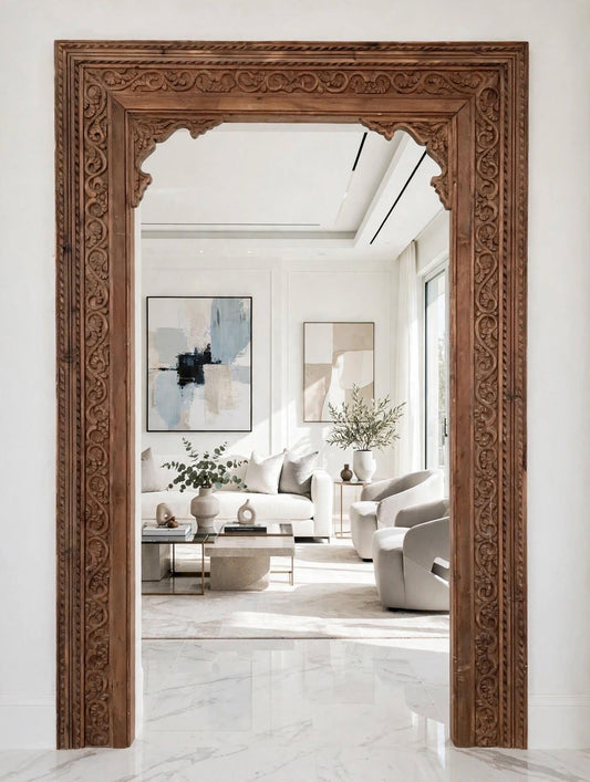 Large hand carved door frame: Moroccan wall art