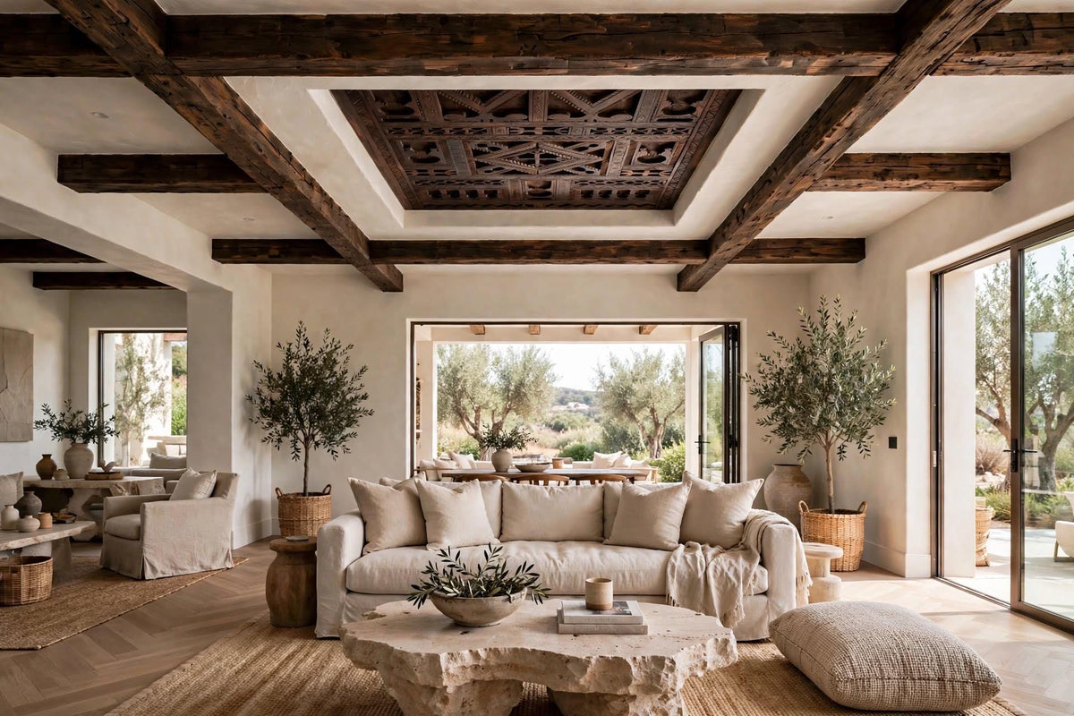 Hand-Carved Moroccan Berber Ceiling Panel | Moorish Artisan Wood Decor