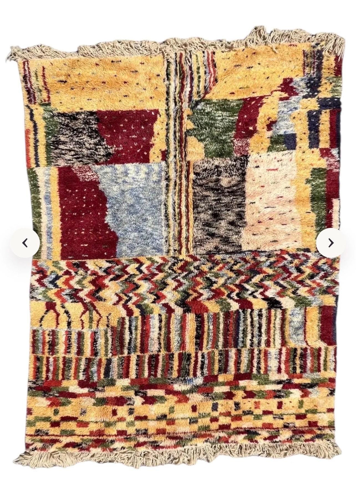Handwoven Moroccan Berber Wool Rug | Abstract Patchwork Art Decor
