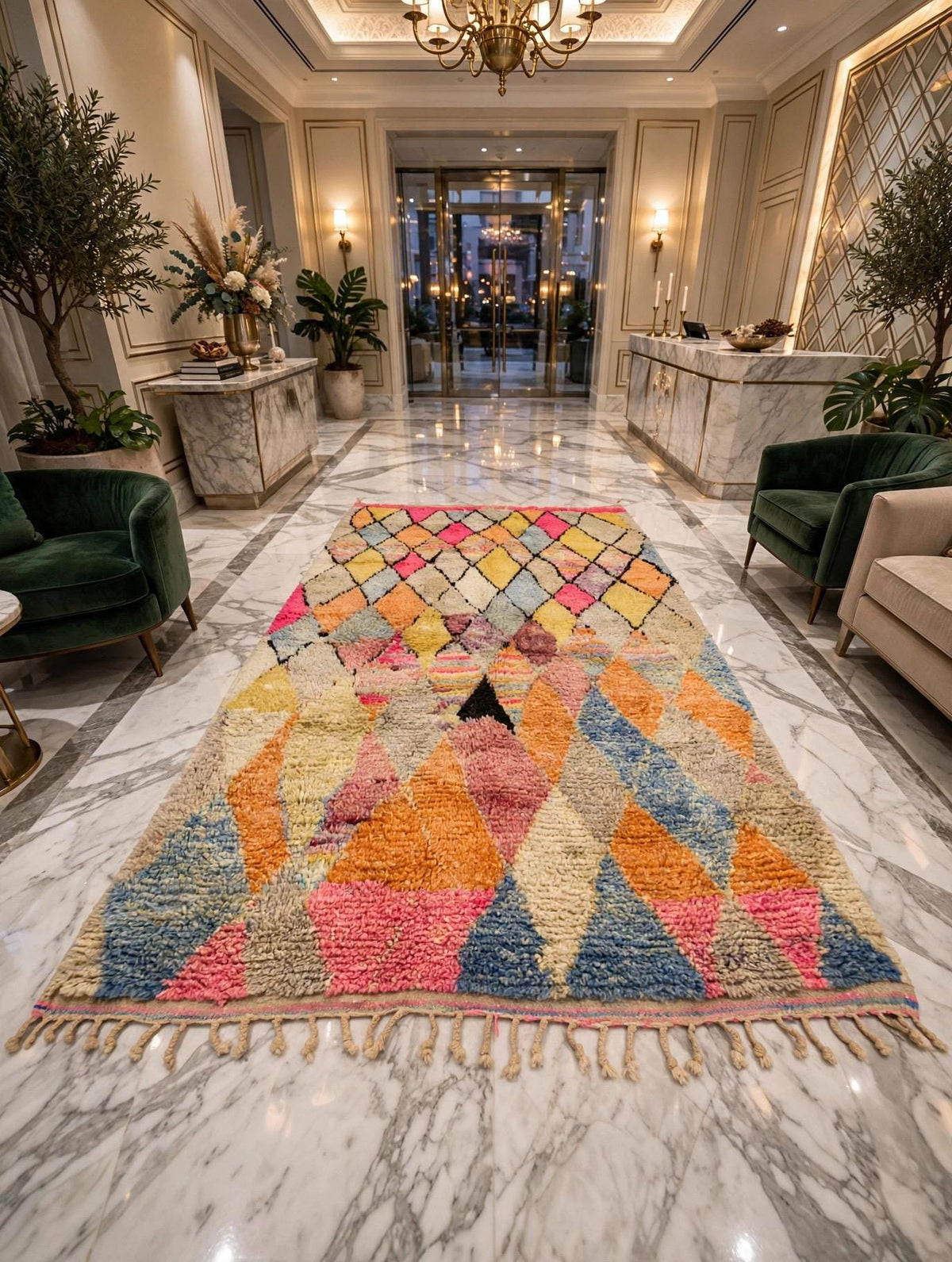 Vintage Moroccan Diamond Berber Rug, Handwoven Wool Carpet