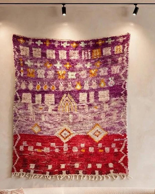 Handwoven Vintage Berber Rug, Moroccan Carpet for Living Room 77”x54” wall decor