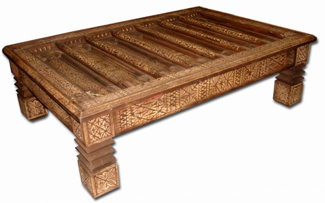 Large riad table Moroccan wooden living room table