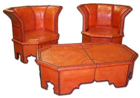 Orange leather set