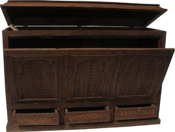 Moroccan carved chest