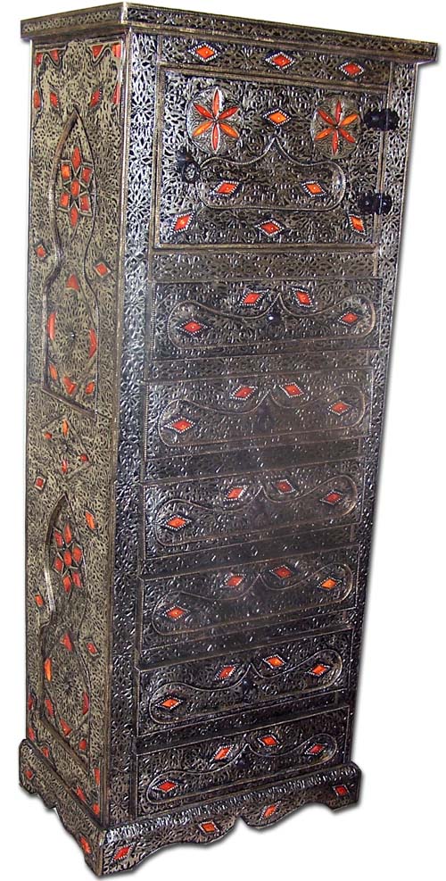 Tall silver cabinet