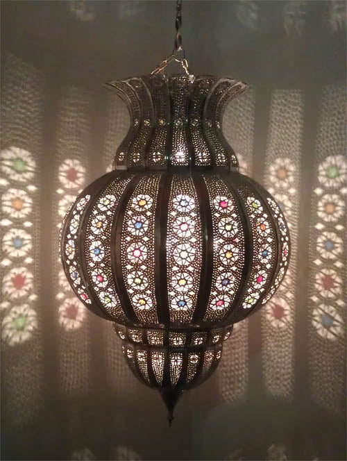 Silver tin chandelier