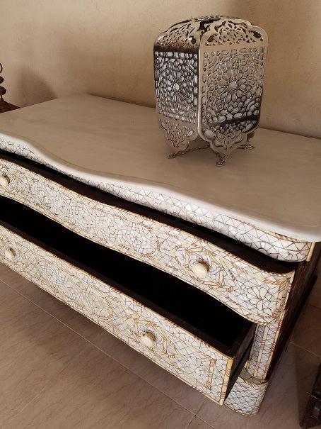 Aisha mother of pearl drawers cabinet