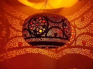 Moroccan kora copper chandelier