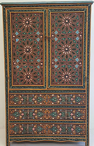 Moroccan painted armoire